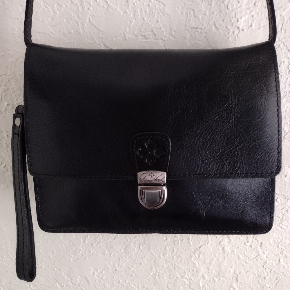 Patricia Nash Black Leather Crossbody Bag